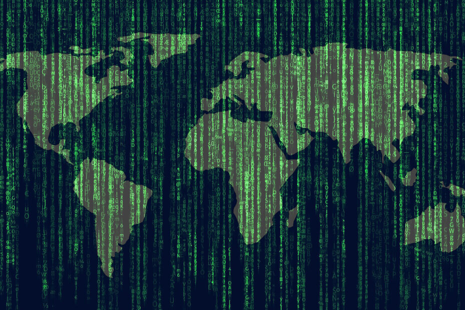 mappa del mondo in stile Matrix