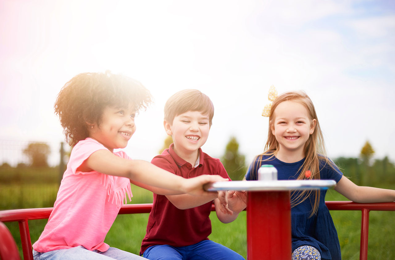 Day with friends on the playground